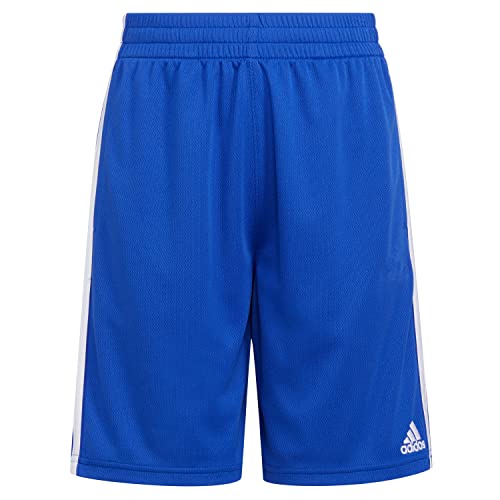 adidas Boys' Big Elastic Waistband Classic 3-Stripes Shorts, Semi Lucid Blue, L(14/16)