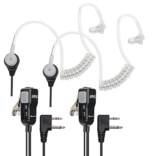 Midland AVPH3 Transparent Security Headsets with PTT/VOX – Wrap Around Design – Lasting Comfort Pair, Black
