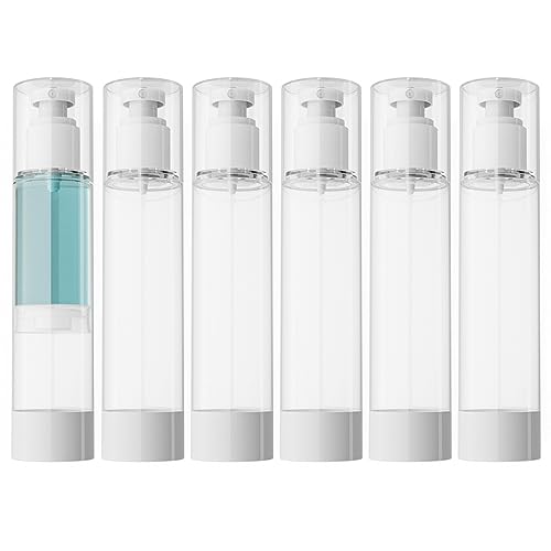longway 3.4 Oz 100ml Clear Airless Cosmetic Fine Mist Spray Bottle Travel Size Dispenser Refillable Containers/Plastic Empty Spray Bottle -BPA Free (Pack of 6)