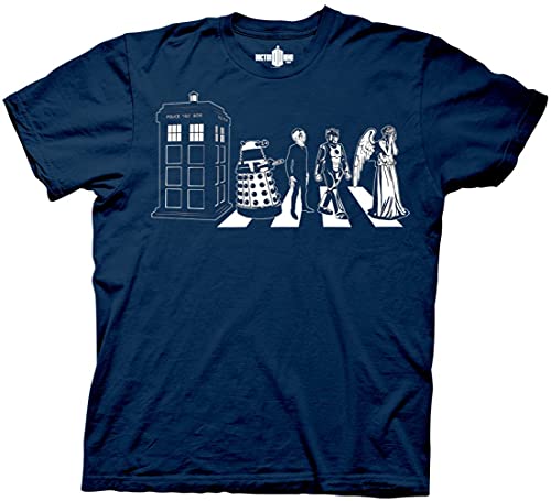 Ripple Junction Doctor WHO Detailed Street Crossing Adult T-Shirt Large Navy