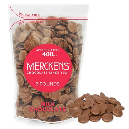 Mother's Day Merckens Milk Chocolate Melting Wafers Candy 2 Pound Bulk Resealable Bag for Freshness, Dipping, Fountain, Deserts, Baking and More - by KIDU