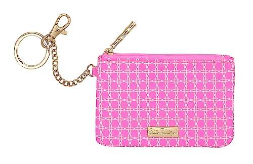 Lilly Pulitzer ID Holder Wallet, Wallet with Zip Close, Cute Card and ID Case for Women, Havana Pink Caning