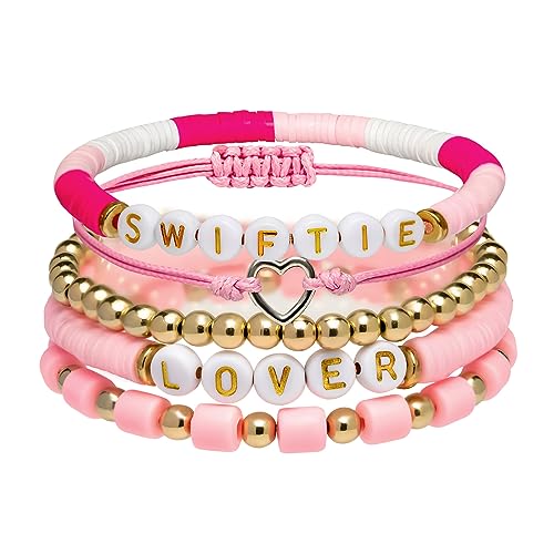 Artlunar 5 Pack Tour Bracelets - Gifts For Girls Boys Women Music Lover Fans (6201), regular, Pink