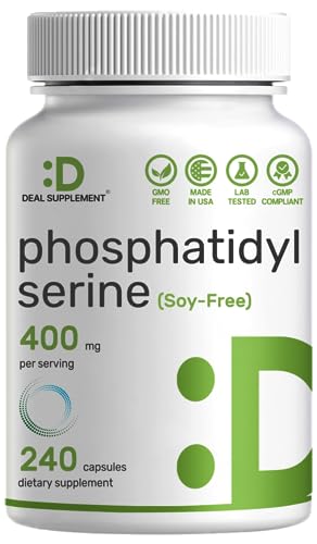 Eagleshine Vitamins Phosphatidylserine Supplement, 400mg Per Serving, 240 Capsules – Soy Free Sunflower Lecithin Source – Retains 20% Active PS – Nootropic Brain Health Support – Non-GMO