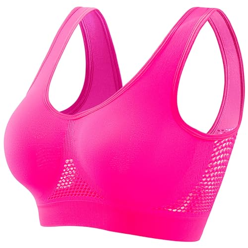 Lightning Deals of Today Lightning Deals Clearance Breathable Cool Liftup Air Bra 2024 New Upgrade Full Support Sports Bra Leading Lady Front Closure Bra Day Prime Deals Today 2024 Hot Pink Small