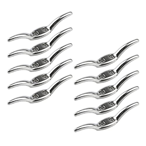 Meprotal 10pcs Blinds Cord Cleats, Metal Blind Cord Safety Rope Cleat Holder with Screws for Window Blinds Roman Shade Curtains Sun Shades Ropes