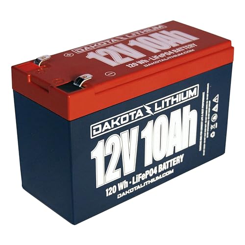 Dakota Lithium – 12V 10Ah LiFePO4 Deep Cycle Battery – 11 Year USA Warranty 2000+ Cycles – Built in BMS – for Ice Fishing, Kayaks, Fish Finders, and More