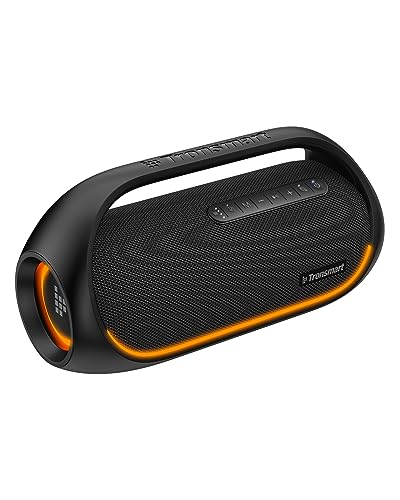 Tronsmart Bang(Upgraded) 60W Bluetooth Speakers with Subwoofer, IPX6 Waterproof Loud Bluetooth Speaker with 7 LED Color Light, 24H Playtime Bluetooth Portable Speaker with Handle for Outdoor, Party