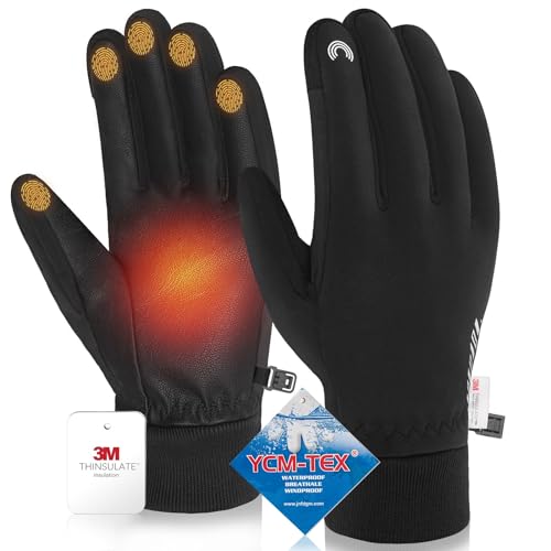 RIGWARL -10℉ 3M Completely Waterproof Gloves for Cold Weather, Winter Gloves 7 Layer Thermal Warm Men Women, Extreme Cold Gloves with 10 Touchscreen Fingers for Cycling Skiing Running Snow