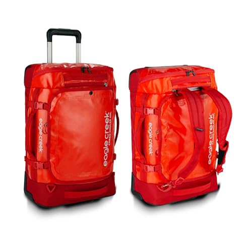 Eagle Creek Cargo Hauler XT Wheeled International Carry On Luggage Duffel with Telescoping Handle and Straps, Lockable U-Lid, Top Compartment, and Compression Straps, Rising Sun - 36L/22'