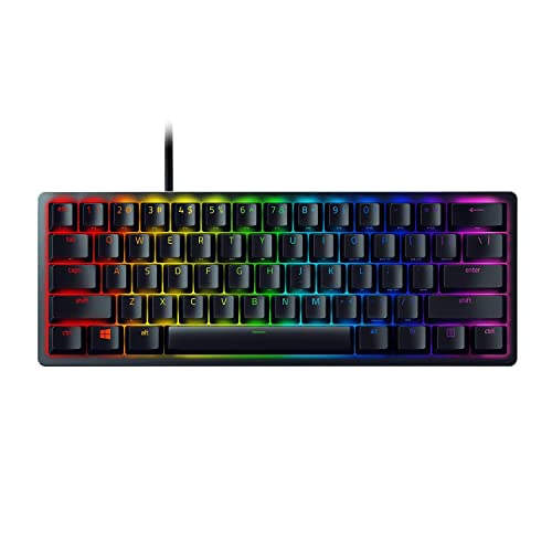 Razer Huntsman Mini 60 Percent Wired Optical Clicky Switch Gaming Keyboard with Chroma RGB Backlighting, PBT Keycaps, Mechanical Keyboards for PC Gaming Computer - Classic Black (Renewed)