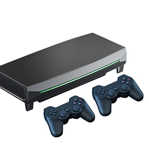 HMNY Retro Video Game Console, Plug and Play Video Game 4K Built in 10000 Games, 20 Classic Emulators, with Dual 2.4G Charging Controllers, Birthday Gifts Choice for Boys/Adults (128GB White)