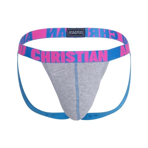 Andrew Christian Happy Jock w/ALMOST NAKED, Heather Grey, Medium