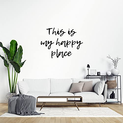 godblessign This is My Happy Place Decal, Wall Decal, Decor for Home Bedroom Kitchen, Removable Vinyl Sticker for Anniversary Holiday Housewarming,28'
