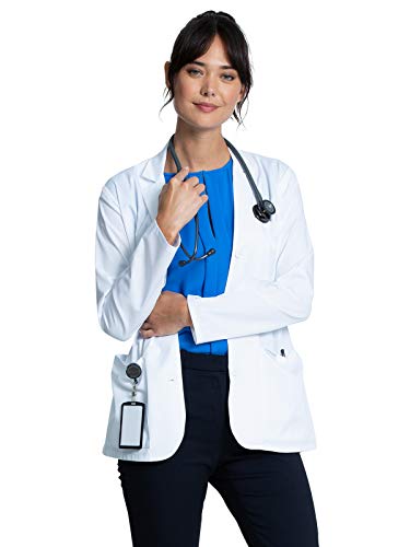 Cherokee Women Scrubs Lab Coat 28'' Consultation CK451, M, White