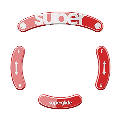 Superglide - Fastest and Smoothest Mouse Feet/Skates Made with Ultra Strong Flawless Glass Super Fast Smooth and Durable Sole for Logitech GPro Wireless [RED] - FE Limited Edition