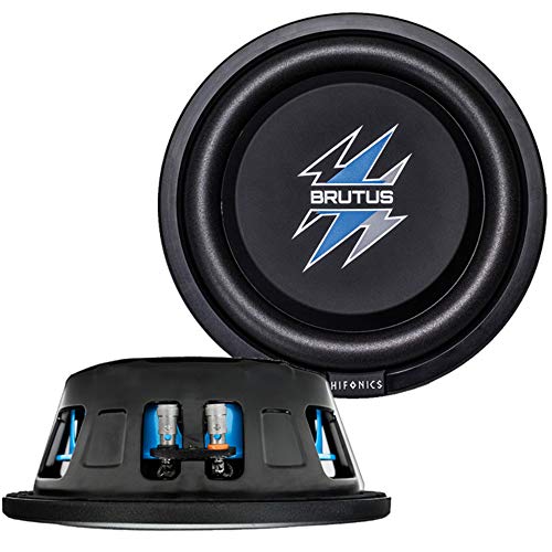 Hifonics BXS8D4 Brutus Shallow Mount Subwoofer (Black) – 8 Inch Subwoofer, 400 Watt, Car Audio System, 2 Inch Voice Coils, UV Rubber Surround, Best in Sealed Enclosures, Marine Grade