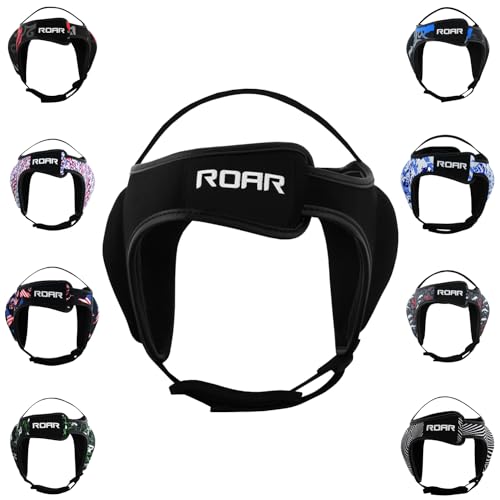 Roar Wrestling Ear Guard MMA Grappling Cauliflower Protection Helmet BJJ Headgear (Black)
