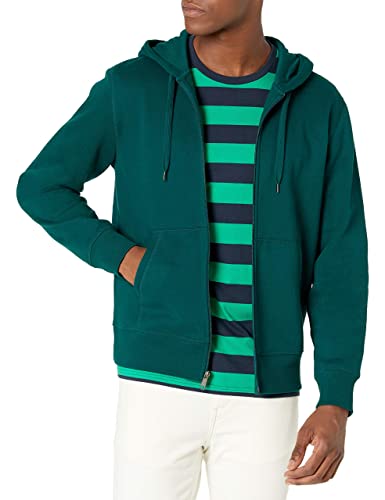 Amazon Essentials Men's Full-Zip Hooded Fleece Sweatshirt (Available in Big & Tall), Forest Green, Large