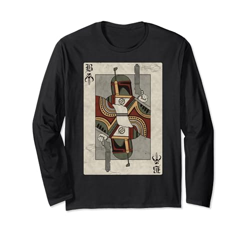 Star Wars Boba Fett Playing Card Graphic Long Sleeve Tee Long Sleeve T-Shirt