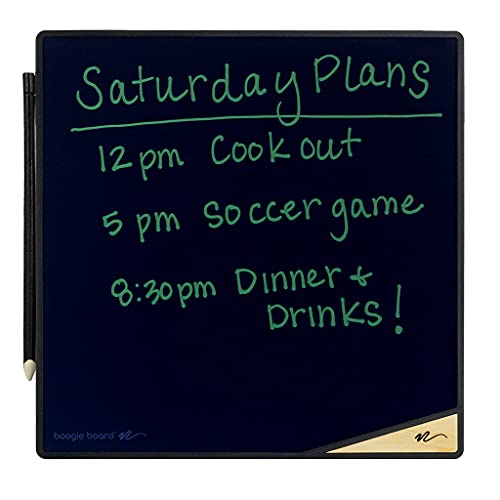 Boogie Board VersaTiles Authentic Memo Board for Home and Office, Whiteboard Alternative with 8.25x8.25” LCD Memo Board, Instant Erase, Black