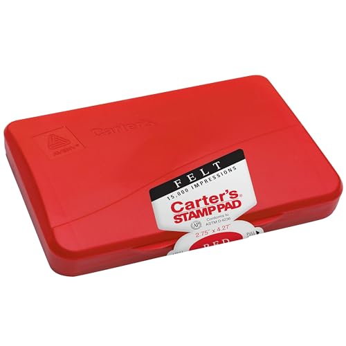 Avery Carter's Felt Red Stamp Pad, 2.75 x 4.25 Inch Ink Pad (21071)