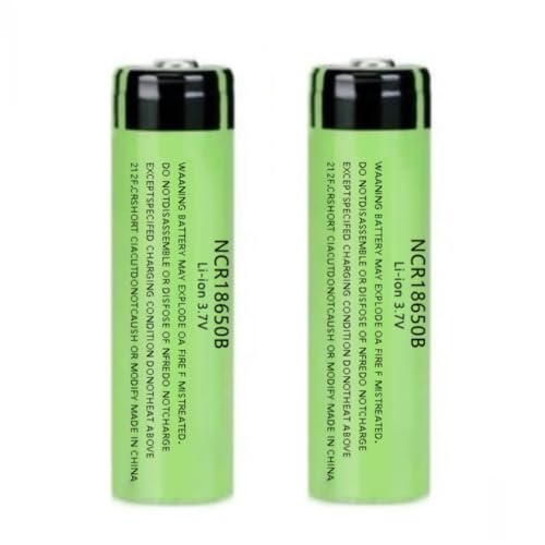 Svenirven 2 Packs 3.7V Button top Rechargeable Batteries for Headlamp, LED Flashlight, Electronic Devices etc Light Green