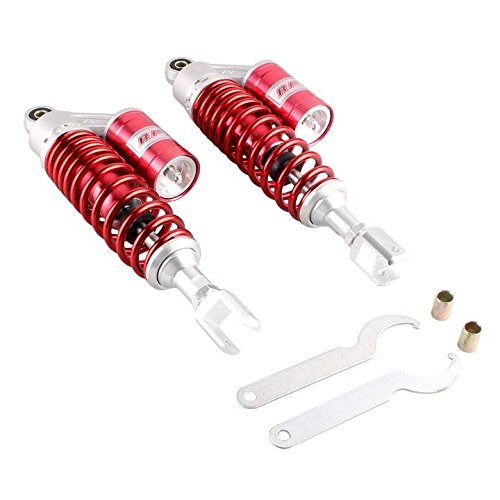 Mallofusa 320mm Pair Rear Motorcycle Shock Absorbers Suspension Eye to Clevis Universal for Kawasaki Honda Yamaha Suzuki Red