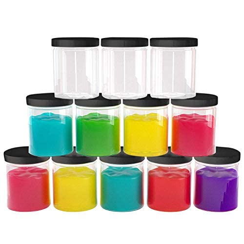 Healthy Packers 6 oz Plastic Jars with Lids (12 pack) - Clear Empty Containers for Body Lotions, Creams, Butters - Great for Storage and Organization of Crafts, Teas, and Spices