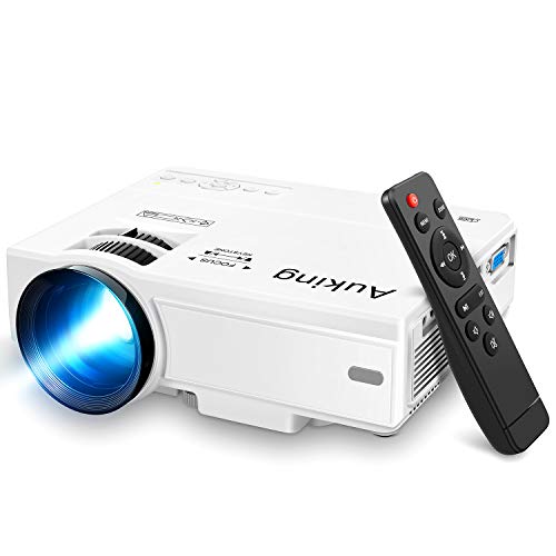AuKing Projector, 2024 Upgraded Mini Projector, Full HD 1080P Home Theater Video Projector, Compatible with HDMI/USB/VGA/AV/Smartphone/TV Box/Laptop