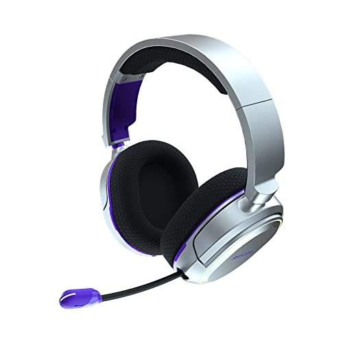 Raycon Gaming Headphones Wireless with Built in Retractable HD Mic, 45ms Ultra-Low Latency, 26 Hours of Battery, Bluetooth 5.0 (Lunar Silver)