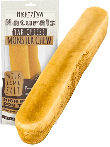 Mighty Paw Yak Cheese Chews for Dogs | All-Natural Long Lasting Pet Treats. Odorless and Great for Oral Health. Limited-Ingredient Chews for Puppies & Power-Chewers (Monster, 1 Pack)