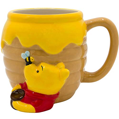 Silver Buffalo Winnie the Pooh Honey 'Hunny' Pot Ceramic 3D Sculpted Coffee Mug, 23 Ounces