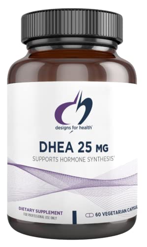 Designs for Health DHEA 25mg - DHEA Supplement for Men + Women - Supplement to Help Support Healthy Aging, Muscle Integrity, Energy + Hormonal Synthesis - Non-GMO (60 Capsules)