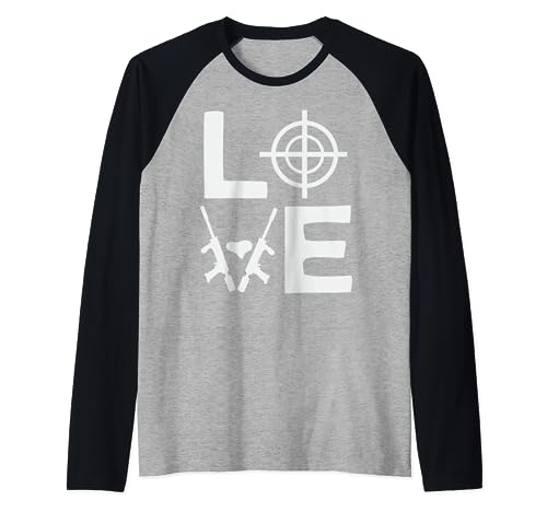 Paintball Love Woodsball Paintballer Paint Gun Raglan Baseball Tee