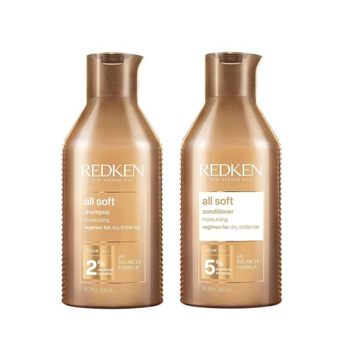 Redken All Soft Shampoo and Conditioner | For Dry / Brittle Hair | Provides Intense Softness and Shine | With Argan Oil