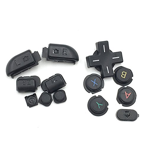 (Black) Replacement L R ZR ZL Button Full Buttons Kit D Pad ABXY Home Power for Nintendo New 3DS XL New 3DS LL