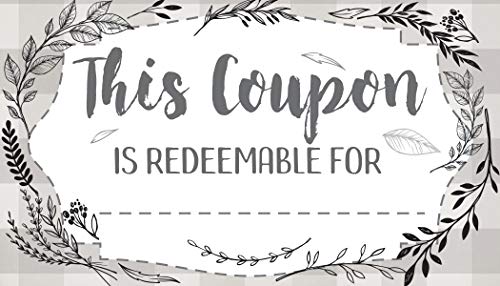 Botanicals - Set of 50 Coupon Cards - Blank Voucher Gift Card Stationery - Great for Small Business Supplies Gift Cards for Restaurants, Salons, Clothes Boutiques, Double Sided Stationery Cards