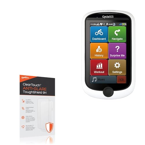 BoxWave Screen Protector Compatible with Magellan Cyclo 505 - ClearTouch Anti-Glare ToughShield 9H (2-Pack), Anti-Glare 9H Tough Flexible Film Screen Protector