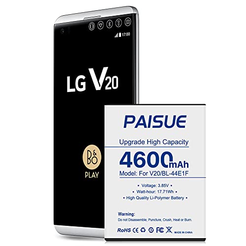 [4600mAh] LG V20 Battery, 2024 New Version Upgraded High Capacity BL-44E1F Replacement Battery for LG V20, LG Stylo 3, LG Stylo 3 Plus | V20 Cell Phone Spare Batteries
