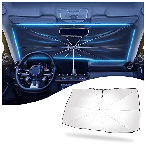 2024 Newest Car Umbrella Sun Shade Cover,Nano 5-Layer Block UV Reflector+Handy Windshield Sun Shade for Most Cars SUV Truck,One of The Fastest Cooling and Sun Protection Car Sun Shade
