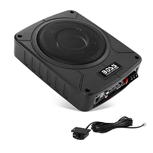 BOSS Audio Systems BAB8 Amplified Car Subwoofer - 800 Watts Max Power, Low Profile, 8 Inch Subwoofer, Remote Subwoofer Control, Great for Vehicles That Need Bass But Have Limited Space