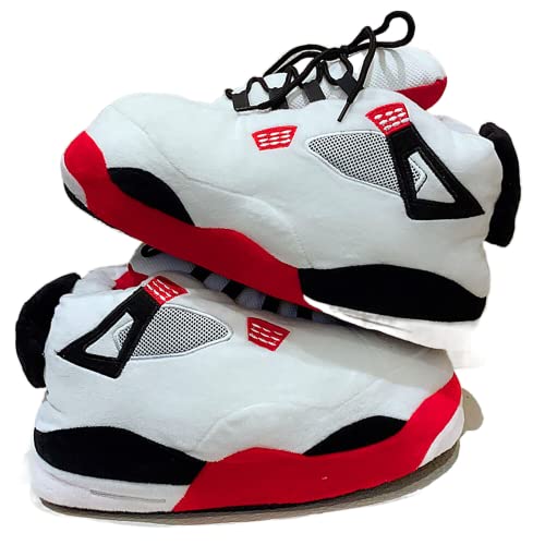 MOLERFO Sneaker Slippers Non Slip Sole Indoor House Plush Slippers Unisex Indoor Floor Cotton Shoes (white-BH,5.5,12,Women)