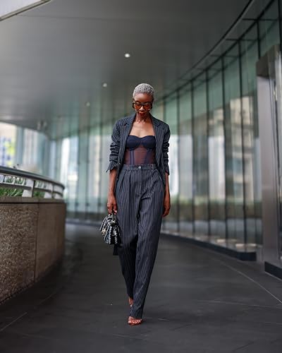 The Drop Women's Sky Captain Striped Pleated Pant by @signedblake, 2X, Plus Size