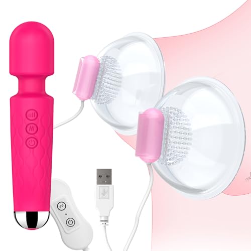 Vibrator Wand,Adult Sex Toy, G Spot Dildo, Clit Vibrator, Sex Vibrators,Nipple Vibrator,Sex Toy for Women,Vibrating Nipple Sucker Clamps Sucking Stimulator