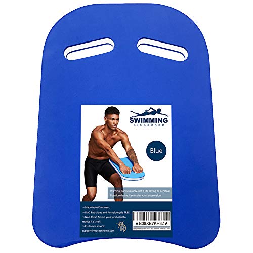 Roveinsia Kickboards Swimming, Swim Training Aid Kick Board for Adults and Kids, U Design Pool Floats with Integrated Hole Handle, EVA Foam, Blue