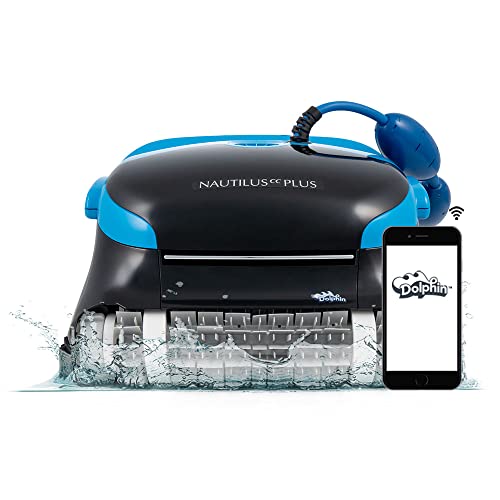 Dolphin Nautilus CC Plus Wi-Fi Automatic Robotic Pool Vacuum Cleaner, Wall Climbing Scrubber Brush, Smart Navigation, Ideal for In-Ground Pools up to 50 FT in Length