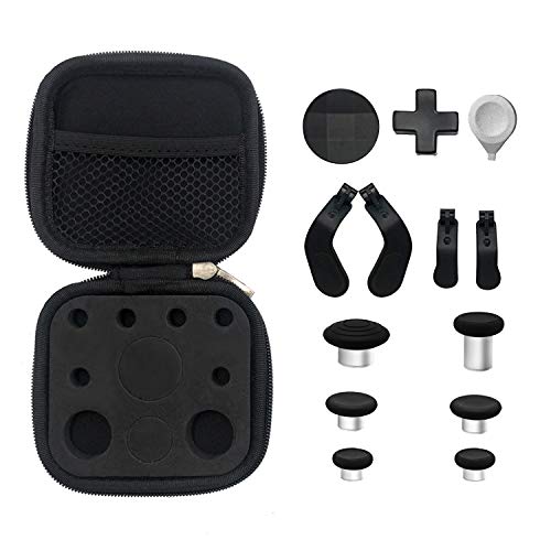 E-MOD Gaming 13 in 1 Metal Thumbsticks, D-Pads and Paddles with Tools for Elite Series 2 Controller Xbox One - Black
