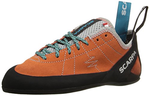 SCARPA Women's Helix Lace Rock Climbing Shoes for Trad and Sport Climbing - Low-Volume, Women's Specific Fit - Mandarin Red - 9-9.5