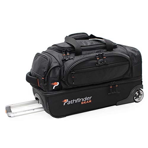 Pathfinder Gear 22 Inch Rolling Drop Bottom Duffel, Black, One Size
